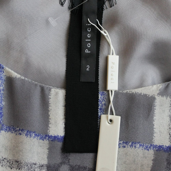 Poleci layered Raw Silk Tunic Toga Dress Y2k 2 Small Vintage New With Tags - Picture 7 of 8